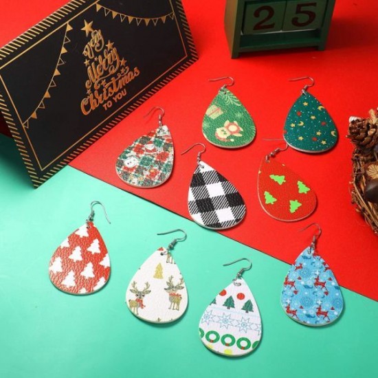 20Pairs Christmas Leather Earrings For Women Lightweight Tree Earrings Leaf Plaid Dangle Earring Faux Leather Teardrop Holiday Earrings For Christmas Party 20Pairs Christmas Leather Earrings For Women Lightweight Tree Earrings Leaf Plaid Dangle Earring Faux Leather Teardrop Holiday Earrings For Christmas Party